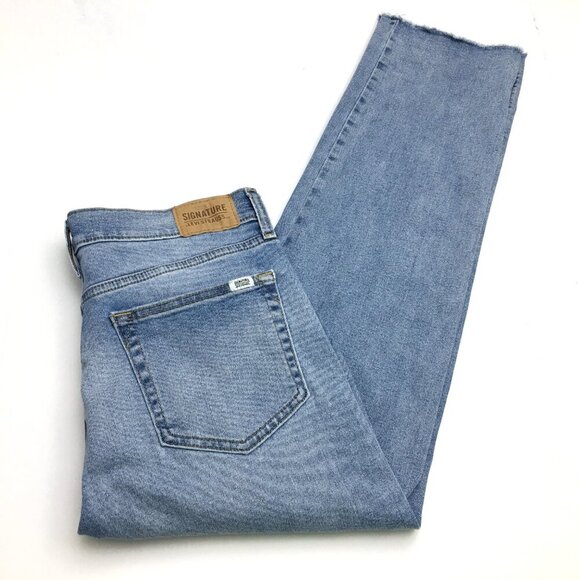 Levi's Signature Heritage Jeans High Rise Straight Leg Stretch Fray Hems size 10 - Picture 10 of 10